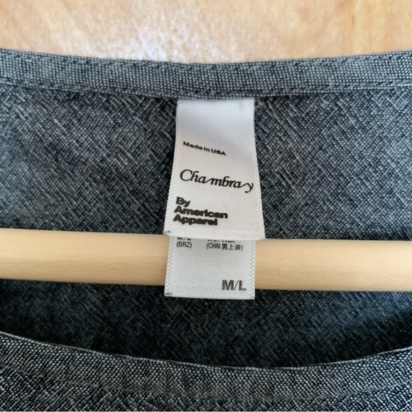 American Apparel a-line dress - black/grey chambray, size M/L - Picture 3 of 3